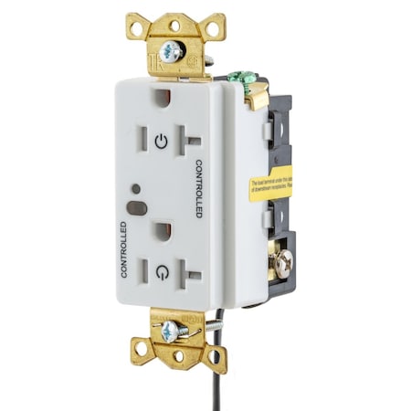 Hubbell Wiring Device-Kellems Straight Blade Receptacle, 5-20R, 20 A, 125V AC, 2 Pole, 3 Wire, Grounded HBL5362LC2W